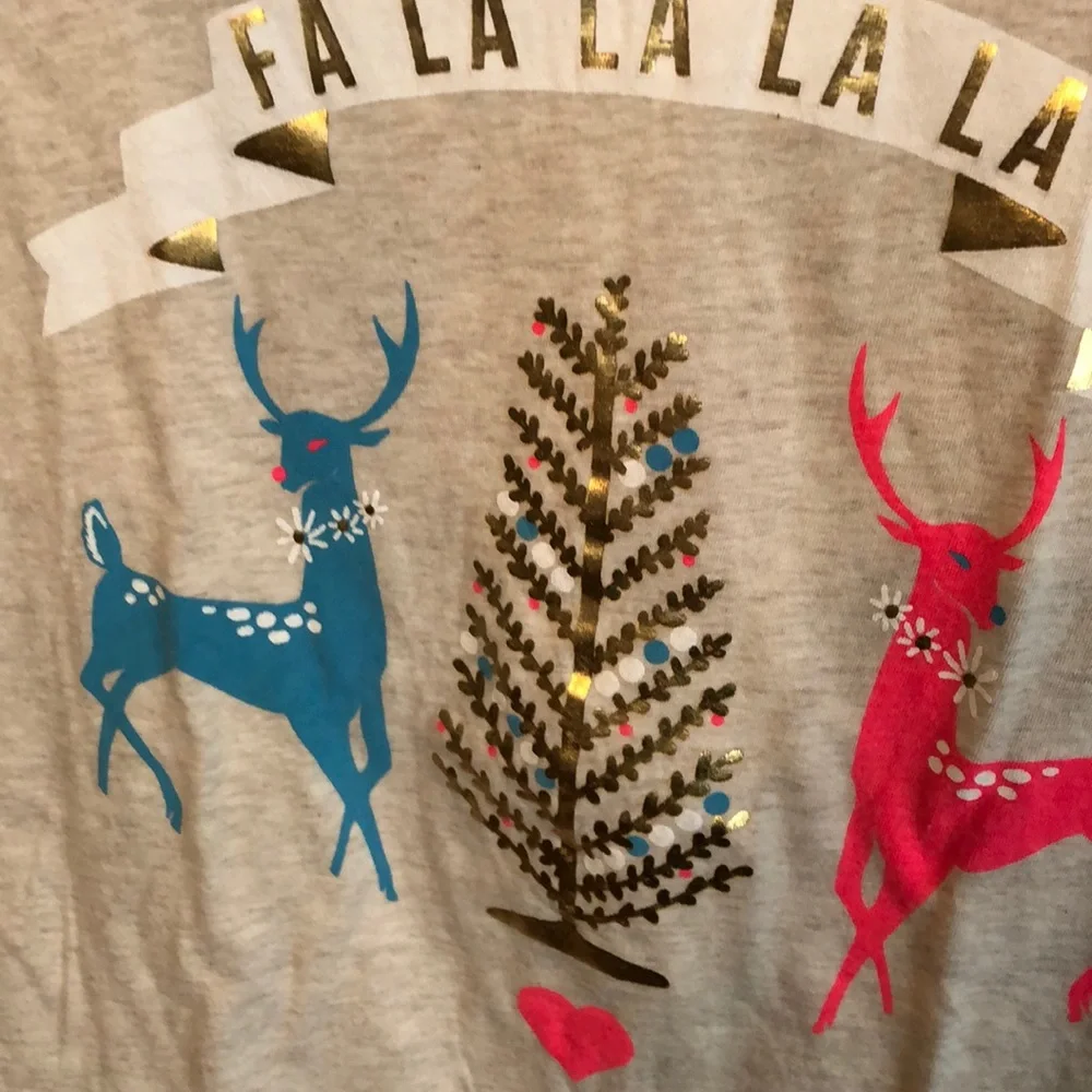 Old Navy Holiday Graphic Long Sleeve Top Size 14